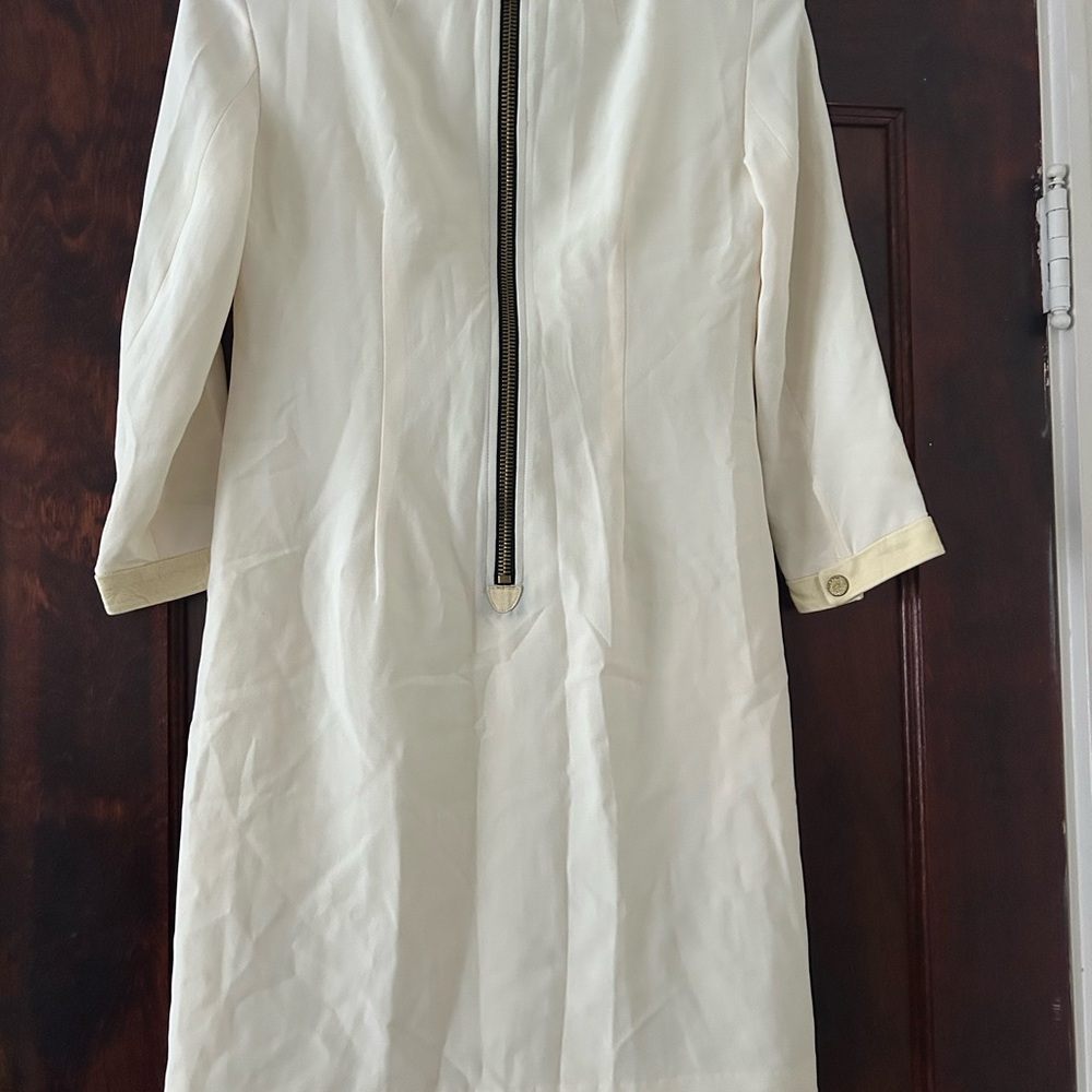 Elegant Rag and Bone Ivory leather accent Sheath Dress - Picture 7 of 7